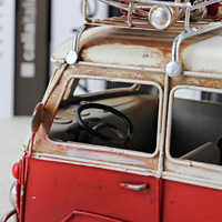 Modelo Clásico Ecológico de Camper Van VW de Hierro, Decoración Retro Art Deco para Techo, Mesa, Sala de Estar, Hogar, Atrezzo para Estudio Fotográfico