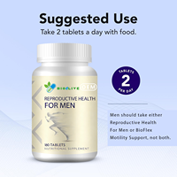 Comprimés Composés en Gros pour Soins Reproductifs Masculins, 180 Pièces, Bouteille Blanche Personnalisée, Complément Nutritionnel pour Hommes