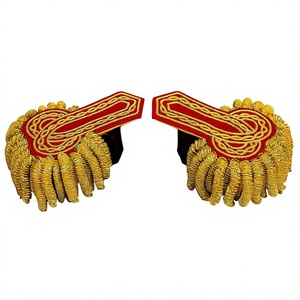 Épaulettes de style Baden en toile argentée avec franges, taille personnalisée - Product Image 1