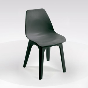 Chaise de salon empilable minimaliste EOLO en polypropylène anthracite - Product Image 1