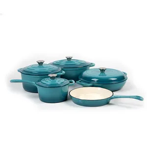 colorful enamel cast iron pan set milk pot with stainless handle