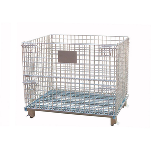 Iron <b>Collapsible</b> Galvanized <b>Storage</b> Cage Stackable Wire Mesh Pallet Container for Warehouse Logistics Auto Parts <b>Storage</b> Cage - Product Image 6