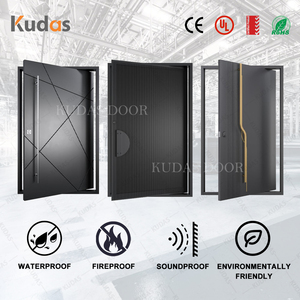 <span class=keywords><strong>Puerta</strong></span> de Entrada Principal de Seguridad de Aluminio Fundido Tallado con Contorno de Onda 3D de Lujo, <span class=keywords><strong>Puerta</strong></span> Principal con Chapa de Nogal para Casa o Villa - Product Image 5