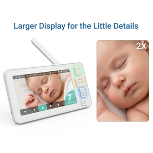 Premium 7 Inch IPS Screen Baby Monitor with 6000mAh Battery, No Wi-Fi <b>Secure</b> FHSS Wireless Baby <b>Camera</b>, PTZ Remote Control Suppo - Product Image 2