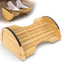 Repose-pieds en bambou sous le bureau au travail Repose-pieds moderne Repose-pieds ergonomique Surface de massage en galets pour la maison Autres meubles