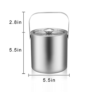 Seau à glace en acier inoxydable de luxe moderne avec couvercle, personnalisable avec logo, pour usine – Fournisseurs - Product Image 2