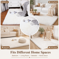 Tapis épais en fausse fourrure, moelleux et doux, pour chambre à coucher, décoration intérieure, salon, tapis de sol