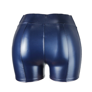 Costumi Sexy da Nightclub, Shorts <span class=keywords><strong>in</strong></span> <span class=keywords><strong>Pelle</strong></span> PU da Donna, Vita Alta, Tinta Unita, con Bottoni, Shorts <span class=keywords><strong>Neri</strong></span> alla Moda per l'Estate - Product Image 5
