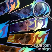 Autocollant en vinyle personnalisé, autocollant holographique pour ordinateur portable, imperméable, pour les fans d'anime