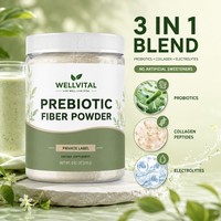 Poudre de fibres prébiotiques sans édulcorants artificiels avec probiotiques, peptides de collagène et électrolytes