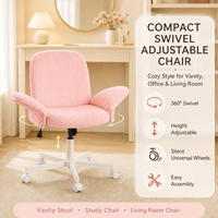 Chaise de réunion pivotante à assise large et inclinable, avec pieds croisés, pour bureau à domicile, étude ou ordinateur