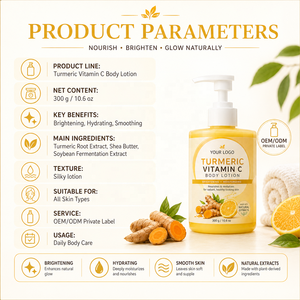 Lozione Corpo Naturale alla Curcuma e Vitamina C con Fragranza, Crema Idratante e Schiarente per <span class=keywords><strong>Viso</strong></span> e Corpo - Product Image 2