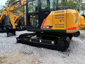 7 toneladas China Sany Sy75C Pro usado hidráulico sobre orugas Mini excavadoras Sy75 75C excavadoras de cubo de segunda mano - Product Image 3