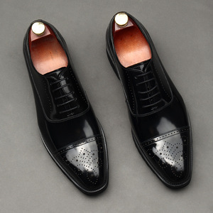 Chaussures habillées formelles pour hommes de haute qualité – Nouvelles chaussures décontractées respirantes à lacets, à bout rond et semelle épaisse, idéales pour les mariages - Product Image 3