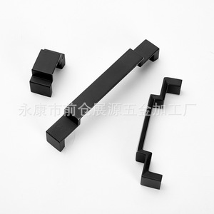 Tirador de gabinete de aleación de zinc, negro mate, cromo, forma de barra, diseño minimalista, herrajes duraderos para uso en puertas de cajones - Product Image 3