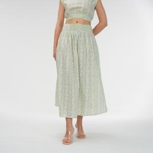 กระโปรงยาวเอวสูงลายดอกไม้สุดหรูสำหรับผู้หญิง ขายดี - Product Image 1