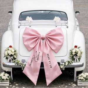 Personalized Romantic Wedding <b>Car</b> Bow, Custom Satin Large <b>Ribbon</b> Bow <b>for</b> Bridal Decoration, Honeymoon <b>Car</b>, Reception Entrance - Product Image 1