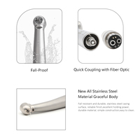 Fibre optique LED pièce à main dentaire haute vitesse zéro rétraction Anti Reflux 6 trous jet d'eau couplage rapide pour la chirurgie