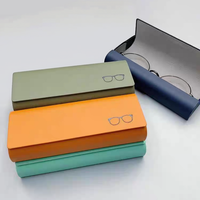 Étui à lunettes - Étui à lunettes élégant et haut de gamme anti-pression pour lunettes à monture large, pour hommes et femmes