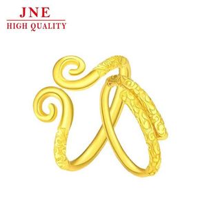 Anillos Love You Forever para Hombre y Mujer, Anillo Chapado en Oro del Encanto del Aro Dorado, Ruyi Dorado - Product Image 5