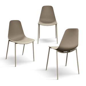 Alix <b>Chair</b> Set Of <b>4</b> Dove <b>Grey</b> Polypropylene Indoor <b>Dining</b> <b>Chairs</b> - Product Image 2