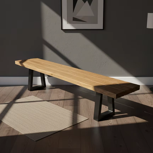 ม้านั่งไม้เรน ดีไซน์โครงไม้เนื้อแข็งและโลหะ ทนทาน เหมาะสำหรับการใช้งานในบ้านสไตล์โมเดิร์นอินดัสเทรียลและการใช้งานในธุรกิจบริการ - Product Image 4