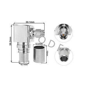 RF cáp đồng trục kết nối bạc mạ SMA nam cắm RF EZ uốn góc bên phải Coax cho lmr400 rg8 Cáp - Product Image 1