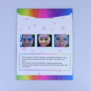 Tatuaje de aerógrafo reutilizable PET/plantilla de Mylar de pintura facial característica temporal - Product Image 4