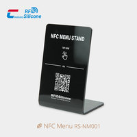 Présentoir de bureau en acrylique Google Social Media NFC de taille et de conception personnalisées