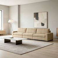 Canapé modulaire 3 pièces, moderne, confortable, rembourré en tissu, base en bois, ensemble de canapés 3 places, appartement, hôpital, salon