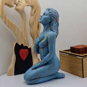 Venta al por mayor resina sexy dama Mesa Decoración auto amor Redención Serie Diosa mujer arrodillada Estatua escultura - Product Image 3