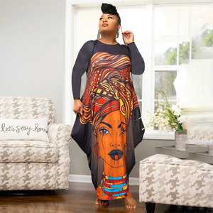 Vestido Dashiki <span class=keywords><strong>de</strong></span> manga larga con estampado Digital para mujer, Vestido elástico con bolsillos, africano, talla grande, otoño y primavera, nuevo - Product Image 3