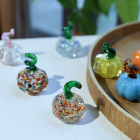 Artisanat en verre très vendu, créatif, mignon, en forme de petite citrouille, designs multicolores, décoration de table en verre, cadeau décoratif, citrouille