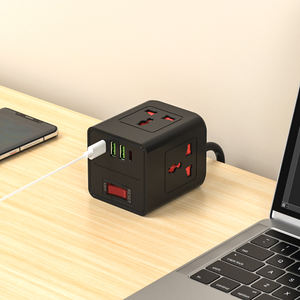 USB C Cube Extension Cube Travel Power <span class=keywords><strong>Strip</strong></span> con ranuras USB Multi Plug Extension Universal Power <span class=keywords><strong>Strip</strong></span> Extension Board con Usb - Product Image 1
