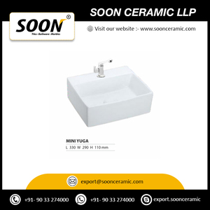 Lavabo de Cerámica de Alta Calidad Soon, Modelo Mini Toro, 355x255x120mm, 9L, Moderno, de Travertino, para Instalar en la Encimera de la Cocina - Product Image 2