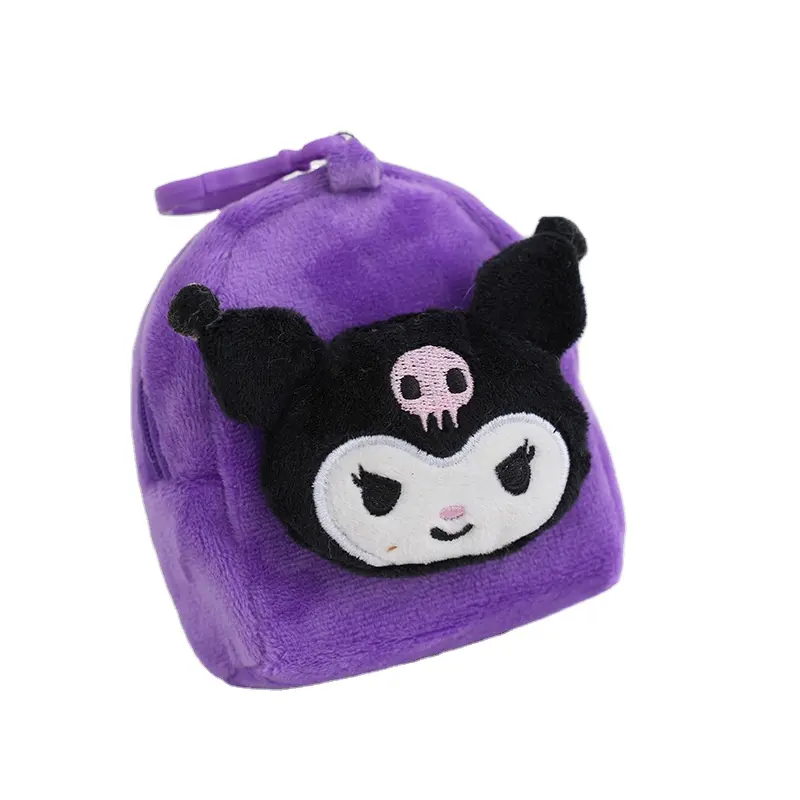 Lulu Sanrioed Mini-Plüschtaschen kreativer Reißverschluss Kuromi My Melody tragbarer Tragbarer Schlüssel-Münze-Geh Geldbeutel Aufbewahrung Ohrhörer-Tasche