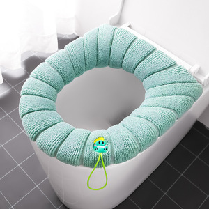 Housse de siège de toilette tricotée pour l'hiver, coussin de siège de toilette chaud et épais, accessoires de salle de bain, housses de toilette lavables - Product Image 3