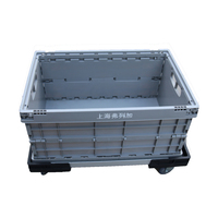 JOIN Transport Caisses en plastique pliantes Boîtes de déménagement Boîte de rangement logistique empilable avec couvercle coulissant