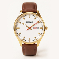 Montres à quartz pour femmes BOMAXE, en acier inoxydable de luxe, bracelet en cuir, largeur 18 mm, style simple, cadran en verre, aiguilles, personnalisation OEM