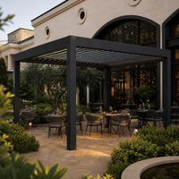 Pergola extérieure en aluminium avec toit à lames orientables électriques, finition WPC, pour jardin, certifiée CE TUV NG-MP2026