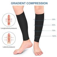 Manchons de compression graduée pour mollets, respirants, en tricot de spandex/nylon, soutien sans pied, chaussettes de compression pour varices et tibia