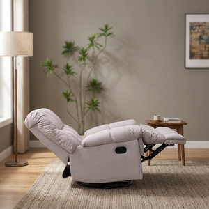 Canapé 1 place inclinable électrique moderne avec design extensible Rembourrage en velours patte de chat Cadre en métal Offre Spéciale d'usine - Product Image 1