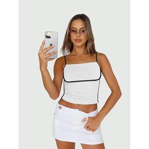 2025 à la mode reine femmes sans couture bustiers mignon été recadrée tricoté tenue sortante avec bretelles Spaghetti réglables - Product Image 4