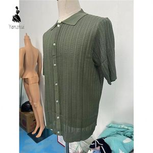 قمصان بولو رجالية صيفية بأكمام قصيرة، مقاسات من S إلى 3XL، تصميم فضفاض بألوان سادة أو مخططة، ياقة مقلوبة، قميص كاجوال محبوك للرجال - Product Image 4