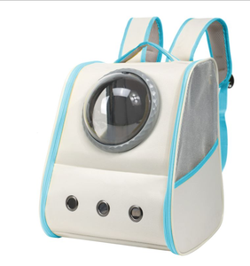 Transparent Mesh <b>Pet</b> <b>Backpack</b> <b>Carrier</b> Soft-Sided Zipper Closure Breathable Oxford Material Gray Color 5kg Capacity Square Solid - Product Image 3