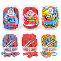 Fabrieksdirect Halal Zure Snoepjes Gummy Ropes Zure Suiker Kauwgommetjes Groothandel OEM Aangepaste Verpakking in Emmers