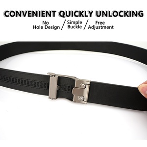 Verstelbare Western Ratchetriem, duurzaam, lichtgewicht, ademend, casual herenriem met automatische gespsluiting van metaal. - Product Image 3