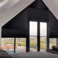 Persianas Inteligentes Motorizadas Trapezoidales de Panal de Abeja, Cortinas Enrollables Celulares Opacas para Ventanas con Formas Especiales