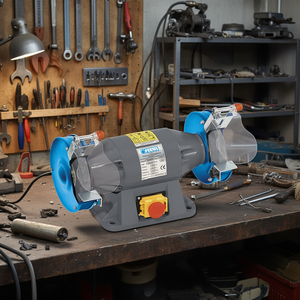 Amoladora de Banco Profesional Fervi 300W 230V de Doble Disco con Protector de Seguridad para Pulir y Afilar Metal - Product Image 3