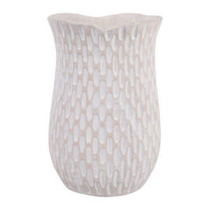 Vaso Rotondo Decorativo in Terracotta con Texture, Accento in Ceramica per Esposizione in Soggiorno - Product Image 1